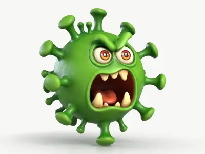 Cartoon Virus 1 3D model
