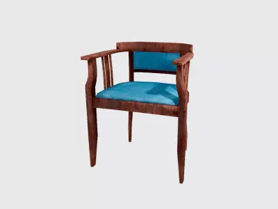 Old chair lowpoly game ready Low-poly 3D model