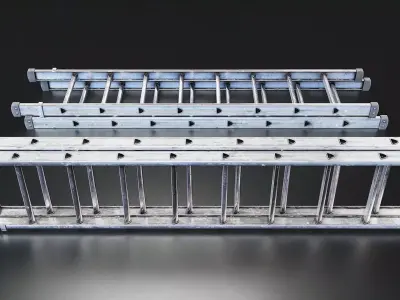 Aluminum Extension Ladder 3D Model Low-poly 3D model
