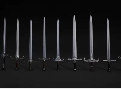 Medieval Swords Low-poly 3D model