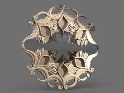 Gold Celtic mirror 3D model