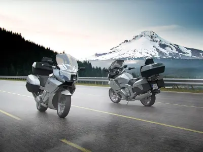 Motorcycle with bags 3D model