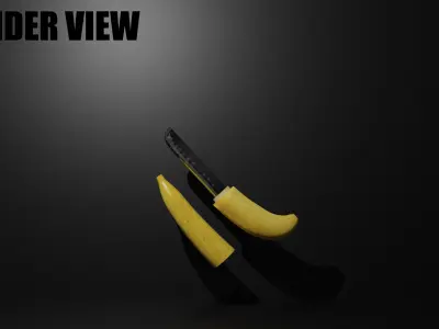 VRChat Banana Tanto Poiyomi Shader Low-poly 3D model