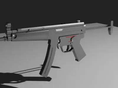 MP5A2 Fully customized with canted iron sight Free low-poly 3D model