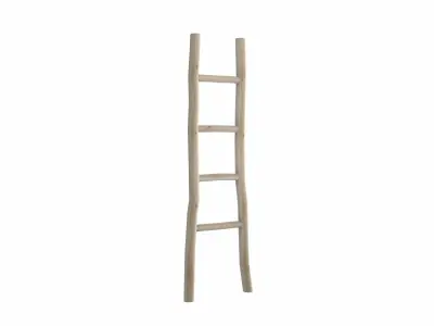 Low Poly Wood Ladder Low-poly 3D model
