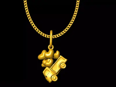 Heart Truck pendant charms - one inch pendant 3D print model purchase