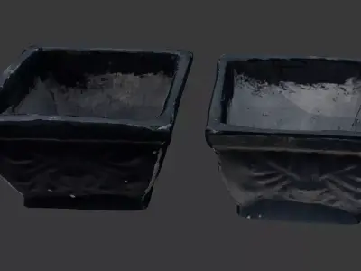 Antique Stone Planter Scan Low-poly 3D model