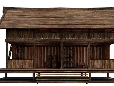 Old Wooden Shed Building House 4K Textures GameReady 79 Low-poly 3D model