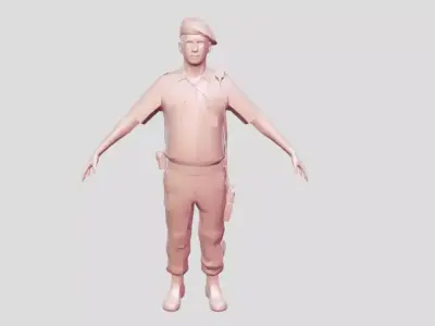Security  soldier man character 3D model