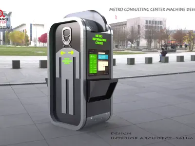 Information Digital  Kiosk  3D Model Low-poly 3D model