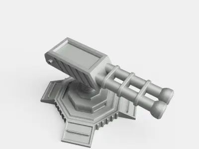 Sci fi Laser turret  Low-poly 3D model