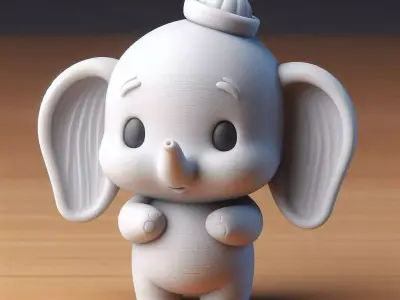 Playful Elephant Dumbo 3D model