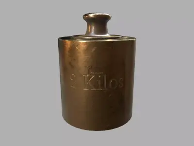 Old Bronze 2 Kilos Weight Vintage 4K PBR Textures Game-Ready Low-poly 3D model