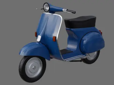 Motor Scooter 1A Low-poly 3D model