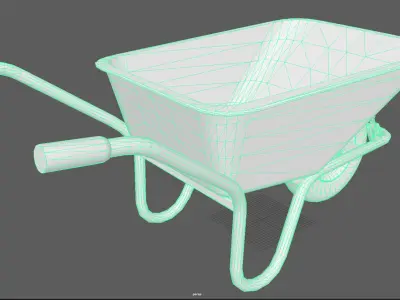 Low Poly Wheelbarrow Game-Ready Asset Free low-poly 3D model