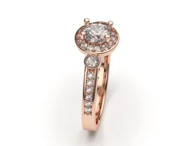 solitaire with ring sizes  8 part S25 3D print model