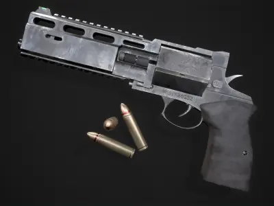 revolver Rsh-12 Low-poly 3D model