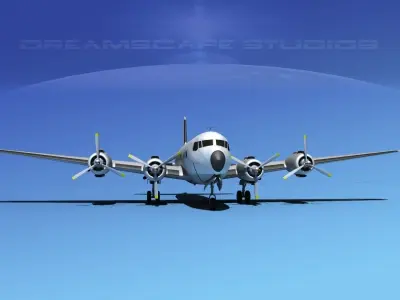 Douglas DC-7B Unmarked 3 3D model