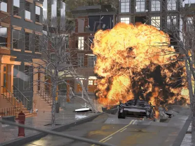 3D Animation of a Jet Fighter Launches a Missile at a Car 3D model