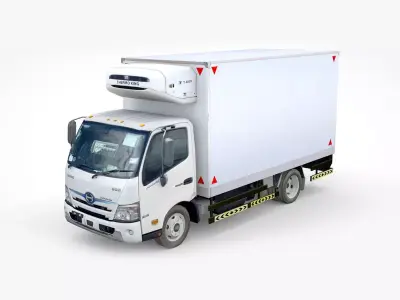 Hino 616 Hybrid Fridge 2020 Low-poly 3D model