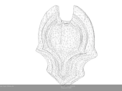 Low Poly Stylized Ethereal Glyph Shield Low-poly 3D model