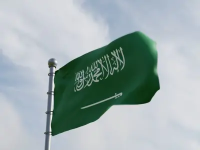 Animated Saudi Arabia Flags 3D model