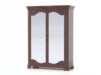 Antique Wooden Wardrobe Low-poly 3D model