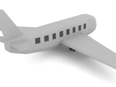 Commercial Plane Low Poly Low-poly 3D model