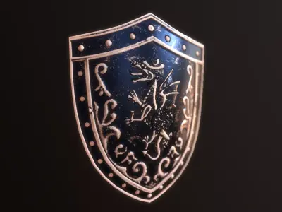 Shield Dragon Low-poly 3D model