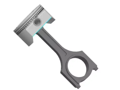 Piston and Connecting Rod 3D Model  STL STEP 3D model