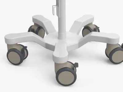 Medical Monitor Rolling Stand with Utility Tray 3D model