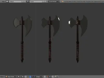 Battle axes Low-poly 3D model