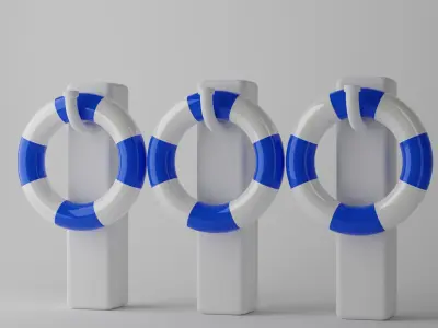 Swim Ring Low-poly 3D model purchase