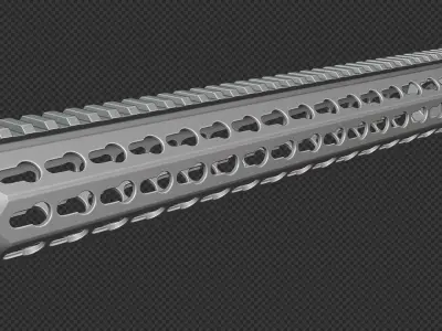 AR-15 KAC URX4 145Inch KeyMod Handguard Low-poly 3D model
