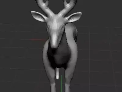 Deer Low Poly OBJ with antlers Free 3D model