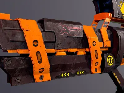 sci fi weapon Low-poly 3D model