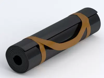 Yoga Mat Black 3D model