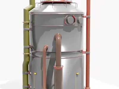 Low-Poly Industrial Storage Tank model Free low-poly 3D model