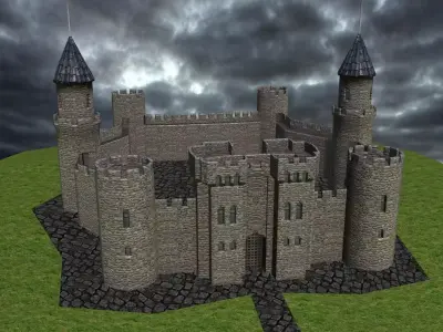 Medieval Castle Low-poly 3D model shop