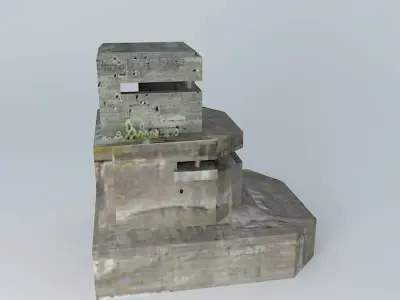 Artillery Fire Control Bunker Battery Waldam Free 3D model