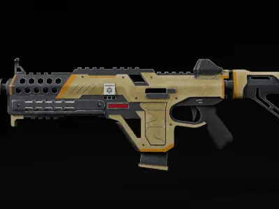 Realistic futuristic gun Low-poly 3D model
