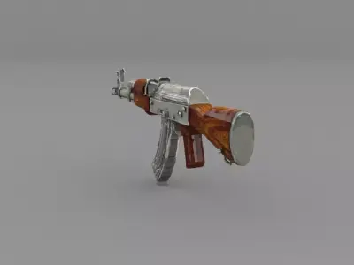 AKM Assault Rifle  Game Ready Low Poly PBR Weapon Low-poly 3D model