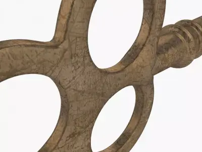Vintage Key Low-poly 3D model