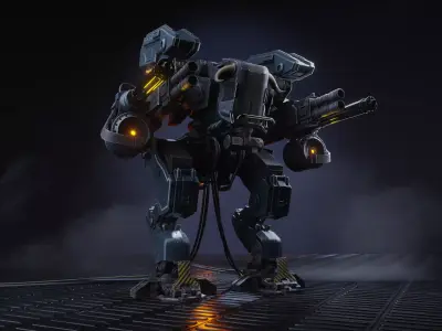 Robo-Mech Low-poly 3D model