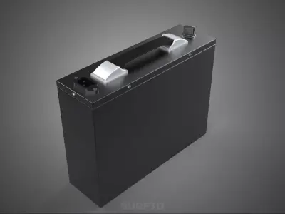 MOBILE ELECTRIC LITHIUM ION BATTERY PACK SUITCASE HANDLE CASING 3D model