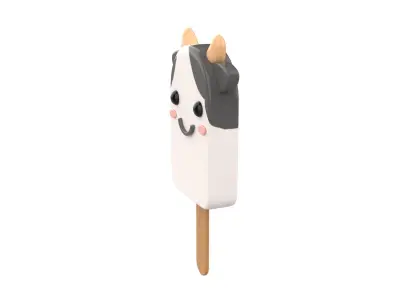Cartoon Cow Ice Cream Cute Low-poly 3D model