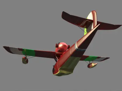 The red pig cartoon planes 3D model