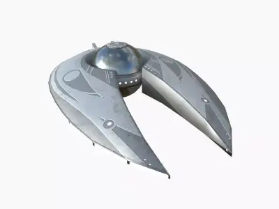 Alien Spaceship UFO I01 Steel - Sci Fi Spacecraft Design Low-poly 3D model