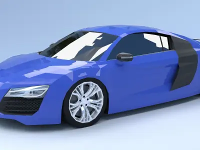 Audi R8 low poly Free 3D model