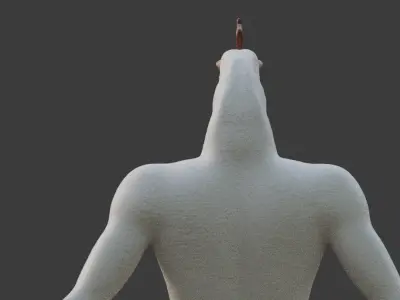 Chicken-Man Rigged and Textured Low-poly 3D model